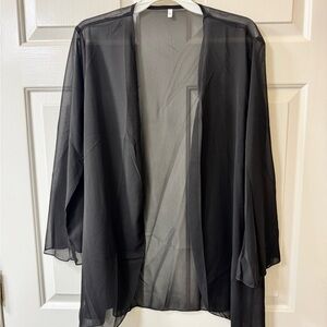 SHEIN Black Sheer Kimono Cardigan